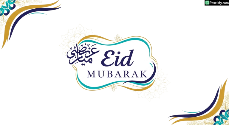 Eid Mubarak greeting with floral ornaments isolated on transparent background (2)