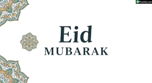 Eid Mubarak greeting with floral ornaments isolated on transparent background