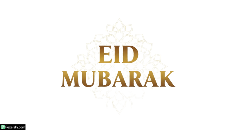 Eid Mubarak greeting with geometric ornament isolated on transparent background