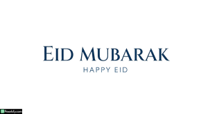 Eid Mubarak greeting with ornamental flourishes isolated on transparent background