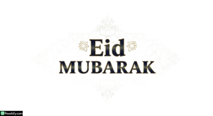 Eid Mubarak greeting with ornate background isolated on transparent background