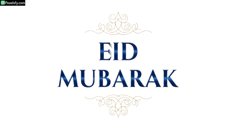 Eid Mubarak greeting with ornate details isolated on transparent background (2)