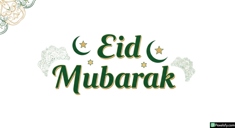 Eid Mubarak greeting with ornate details isolated on transparent background