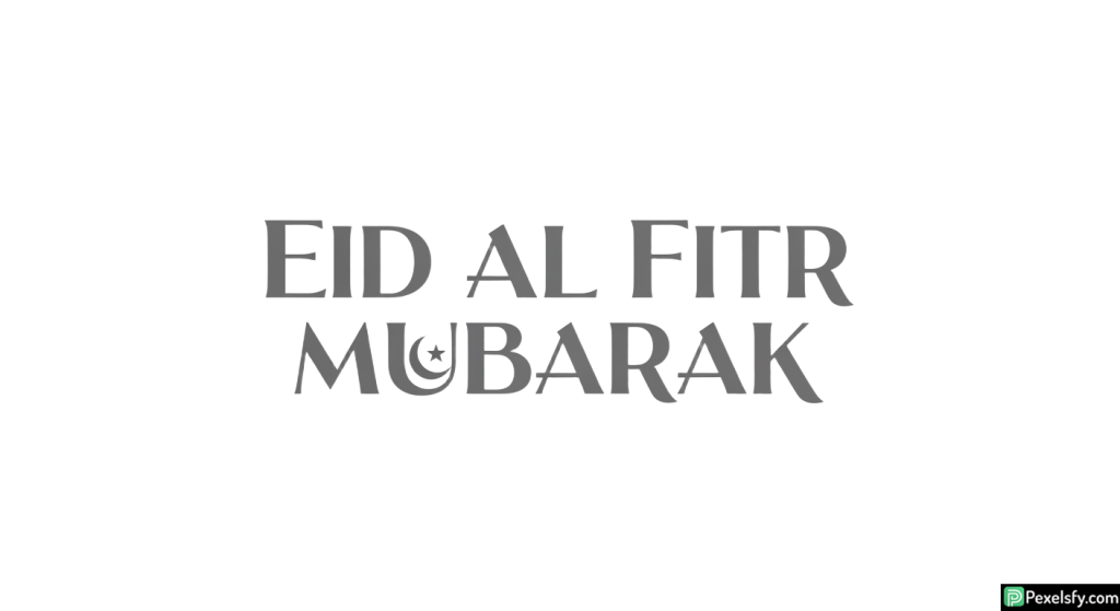 Eid al Fitr Mubarak Typography isolated on transparent background (1)