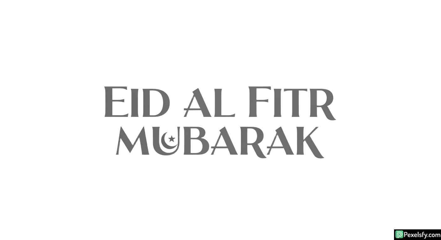 Eid al Fitr Mubarak Typography isolated on transparent background (1)