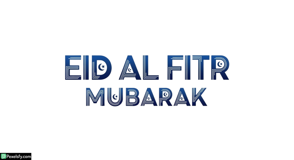 Eid al Fitr Mubarak Typography isolated on transparent background