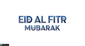Eid al Fitr Mubarak Typography isolated on transparent background