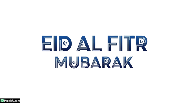 Eid al Fitr Mubarak Typography isolated on transparent background