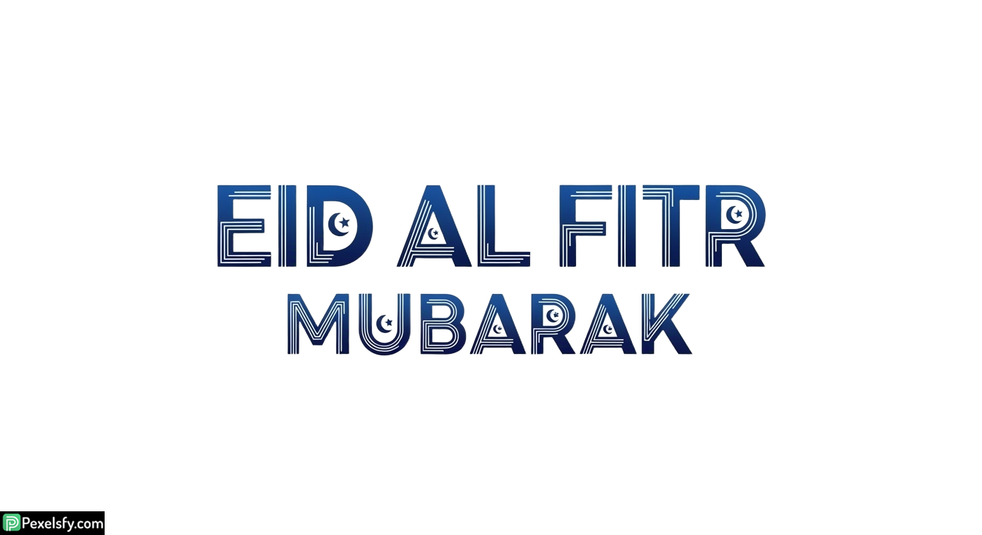 Eid al Fitr Mubarak Typography isolated on transparent background