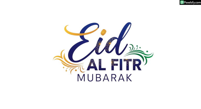 Eid al Fitr Mubarak calligraphy greeting isolated on transparent background