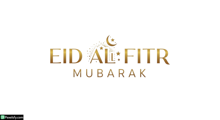Eid al Fitr Mubarak greeting calligraphy isolated on transparent background
