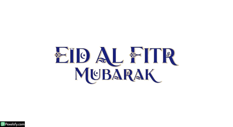 Eid al Fitr Mubarak greeting calligraphy isolated on transparent background (2)