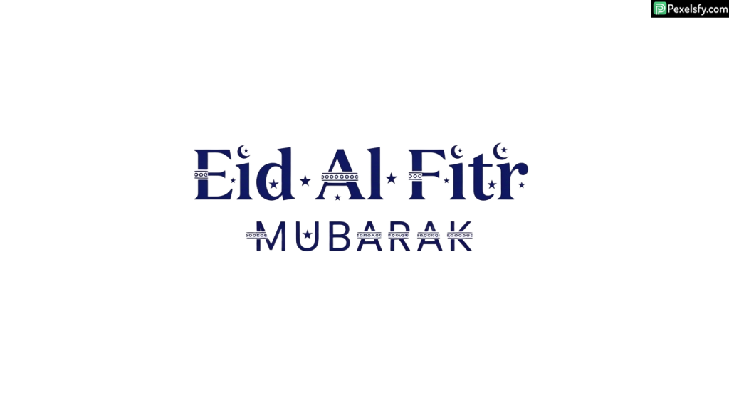 Eid al Fitr Mubarak greeting isolated on transparent background