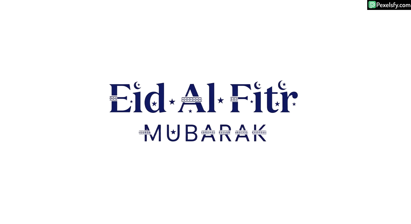 Eid al Fitr Mubarak greeting isolated on transparent background