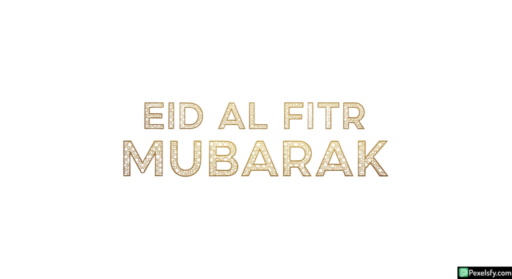 Eid al Fitr Mubarak typographic design isolated on transparent background