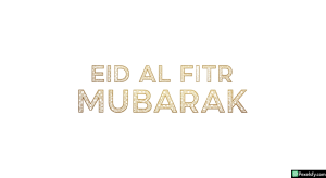 Eid al Fitr Mubarak typographic design isolated on transparent background