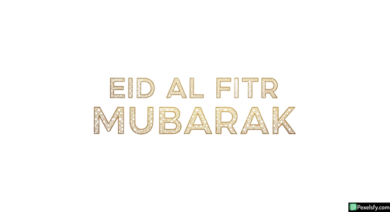 Eid al Fitr Mubarak typographic design isolated on transparent background