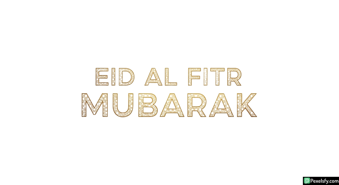 Eid al Fitr Mubarak typographic design isolated on transparent background