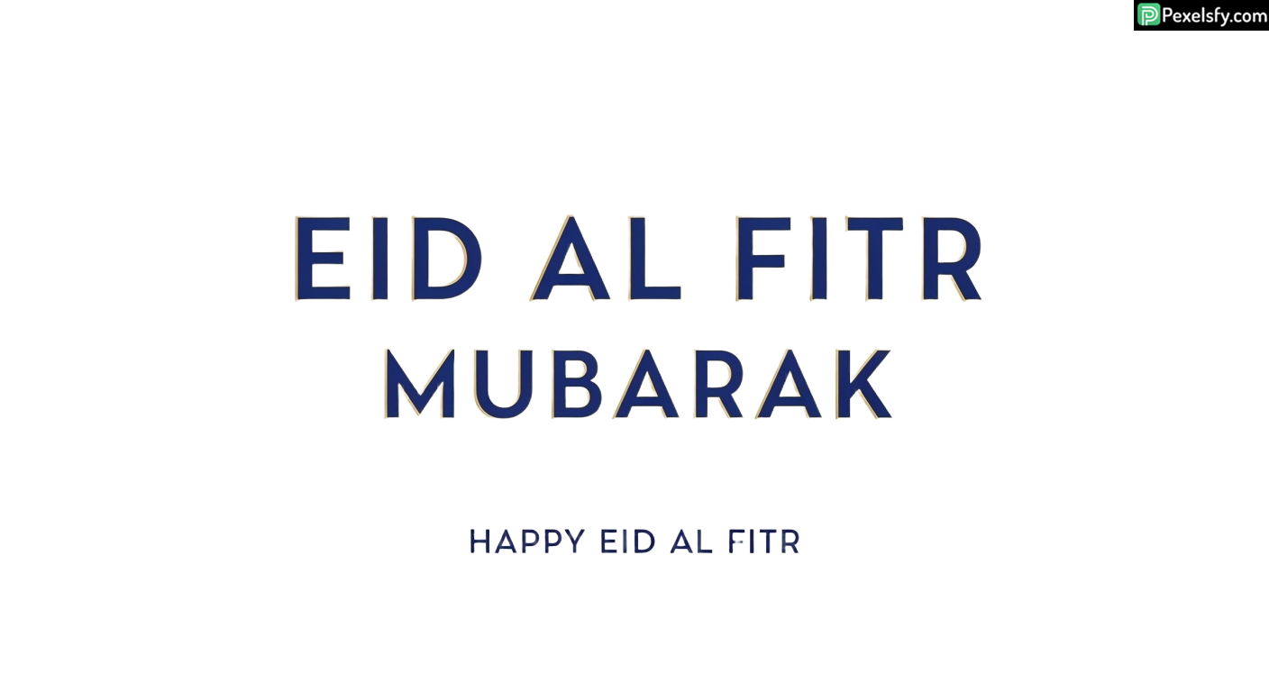 Eid al Fitr greeting card isolated on transparent background