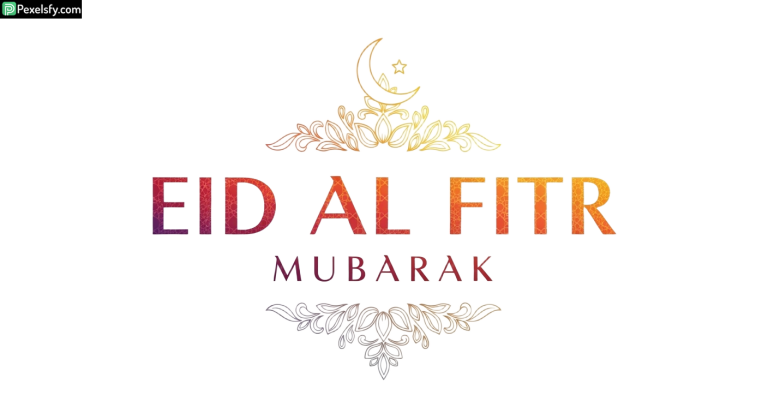 Eid al Fitr greeting with crescent moon isolated on transparent background (4)