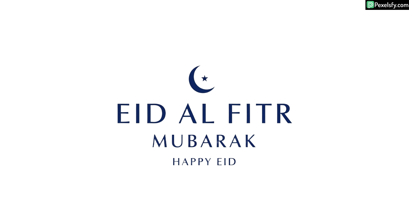 Eid al Fitr greeting with crescent moon isolated on transparent background