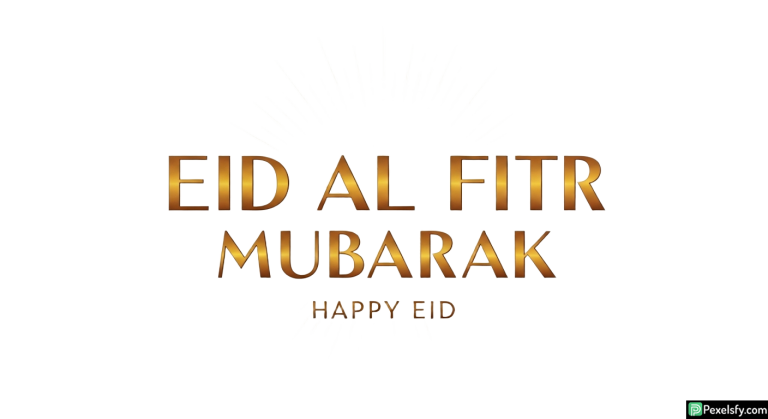 Eid al Fitr greeting with golden burst isolated on transparent background