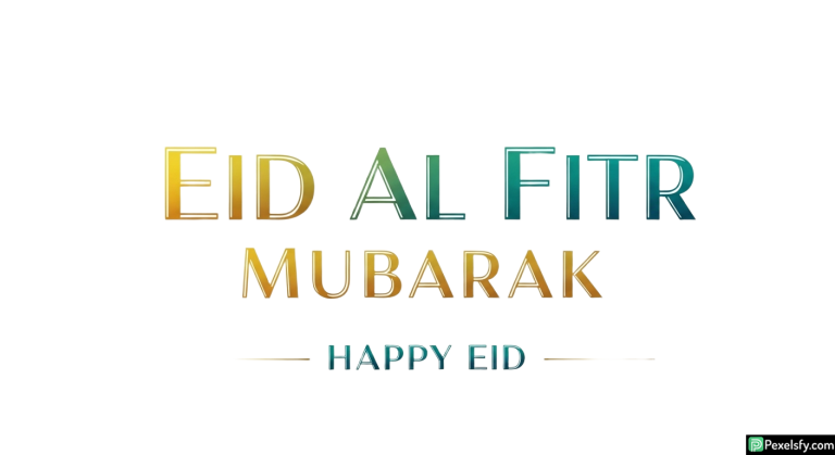 Eid al Fitr greeting with ornamental design isolated on transparent background