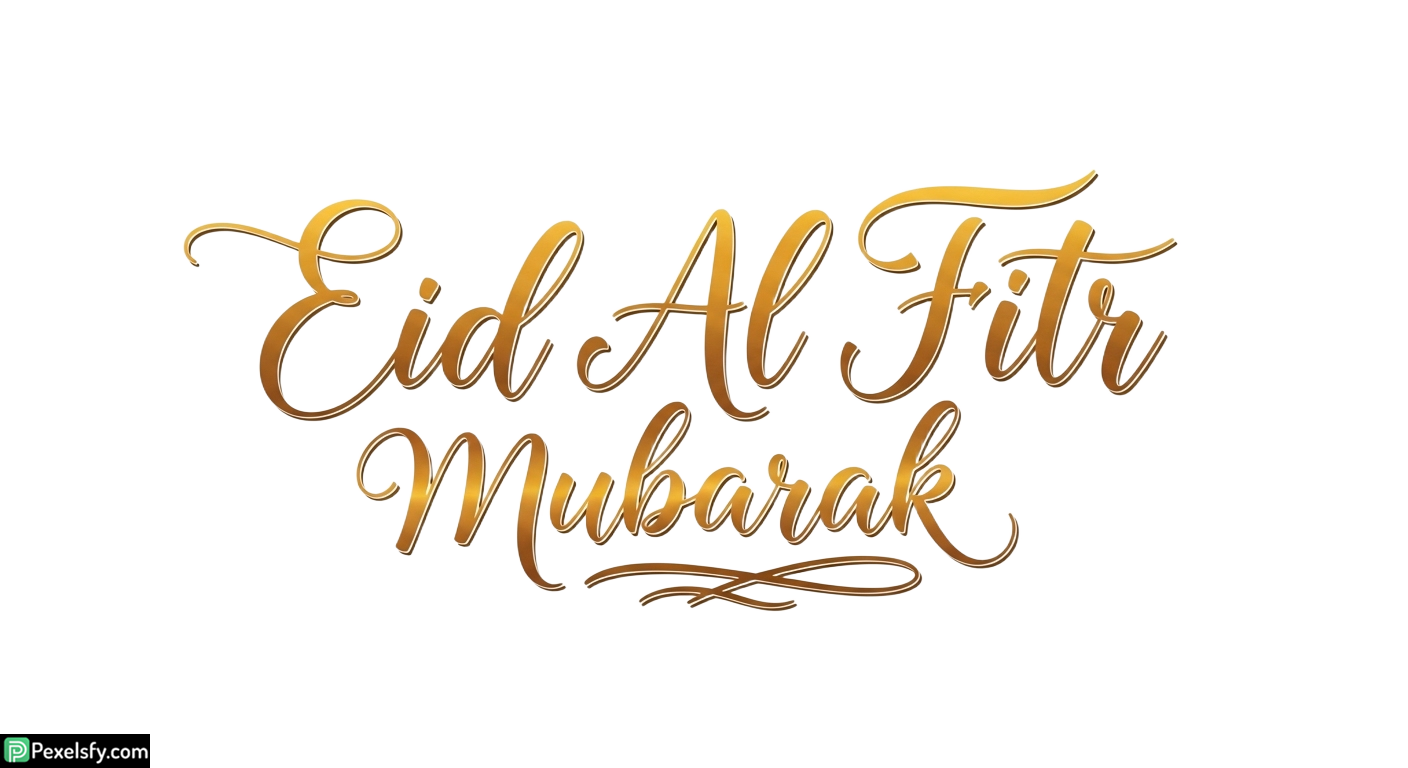 Golden Eid Al Fitr Mubarak Calligraphy isolated on transparent background (4)