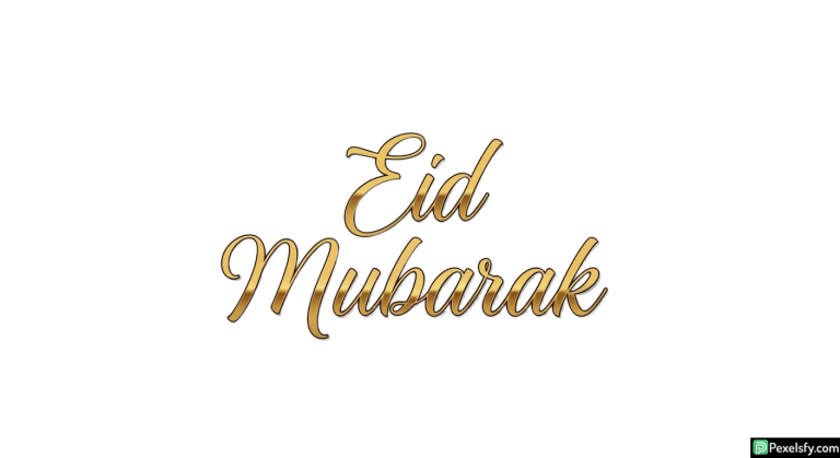 Golden Eid Mubarak Calligraphy isolated on transparent background (10)