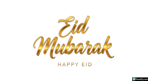 Golden Eid Mubarak Calligraphy isolated on transparent background (14)