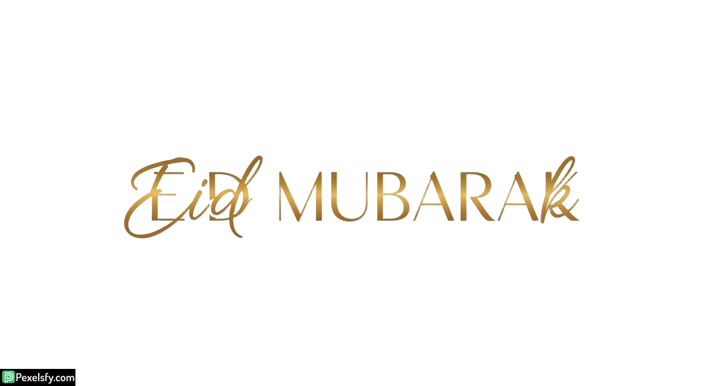 Golden Eid Mubarak Calligraphy isolated on transparent background (16)