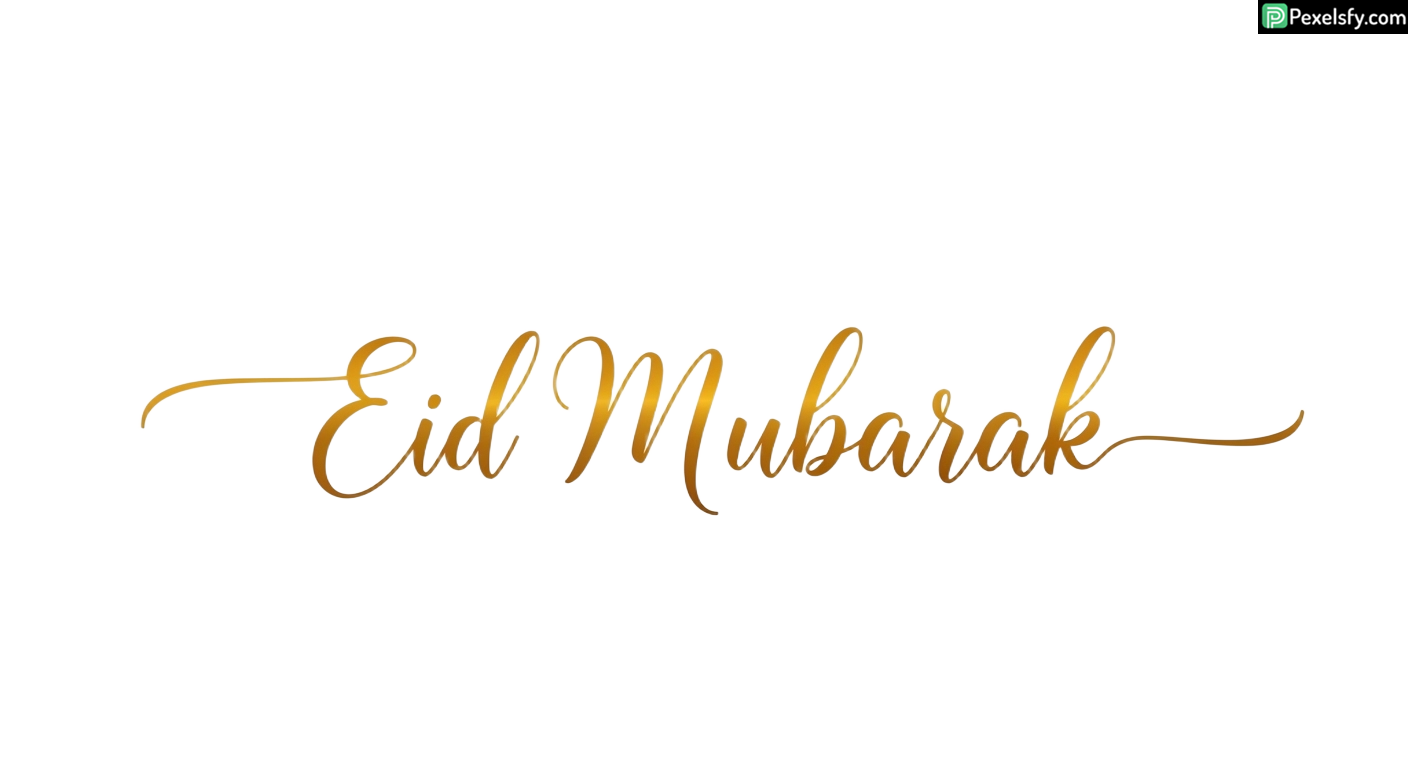Golden Eid Mubarak Calligraphy isolated on transparent background (19)
