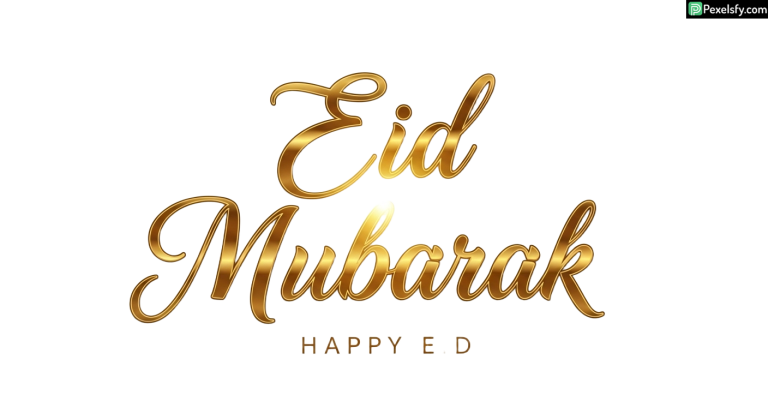Golden Eid Mubarak Calligraphy isolated on transparent background (21)