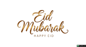 Golden Eid Mubarak Calligraphy isolated on transparent background (3)