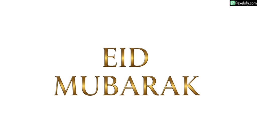 Golden Eid Mubarak Typography isolated on transparent background (3)