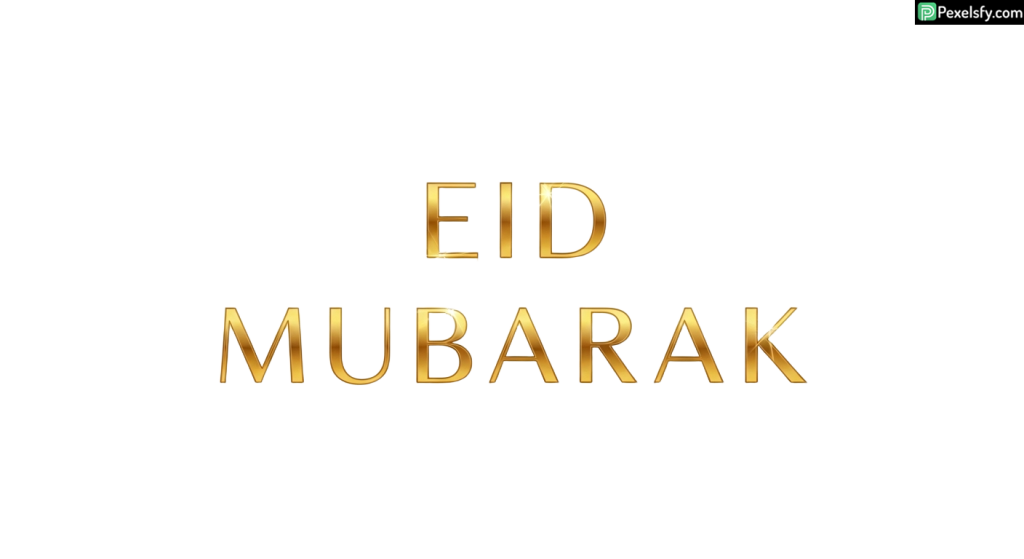 Golden Eid Mubarak Typography isolated on transparent background (4)