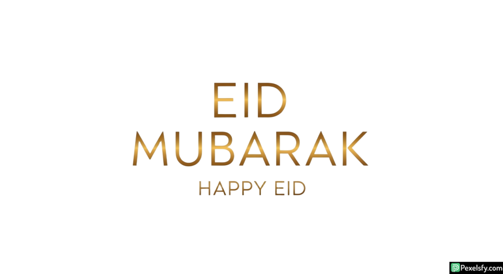 Golden Eid Mubarak Typography isolated on transparent background (6)