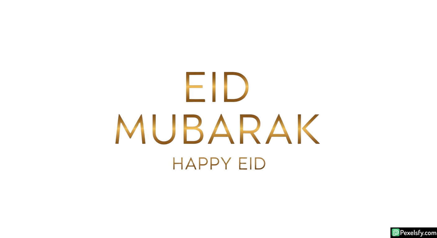 Golden Eid Mubarak Typography isolated on transparent background (6)