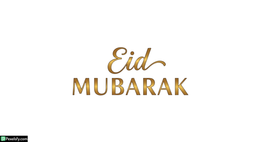 Golden Eid Mubarak calligraphy isolated on transparent background (20)