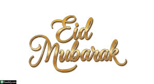 Golden Eid Mubarak calligraphy isolated on transparent background (22)
