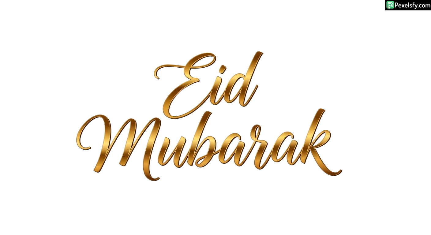 Golden Eid Mubarak calligraphy isolated on transparent background (6)