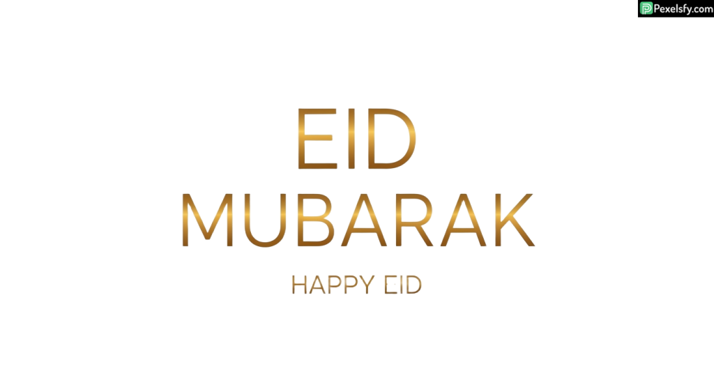 Golden Eid Mubarak greeting card isolated on transparent background