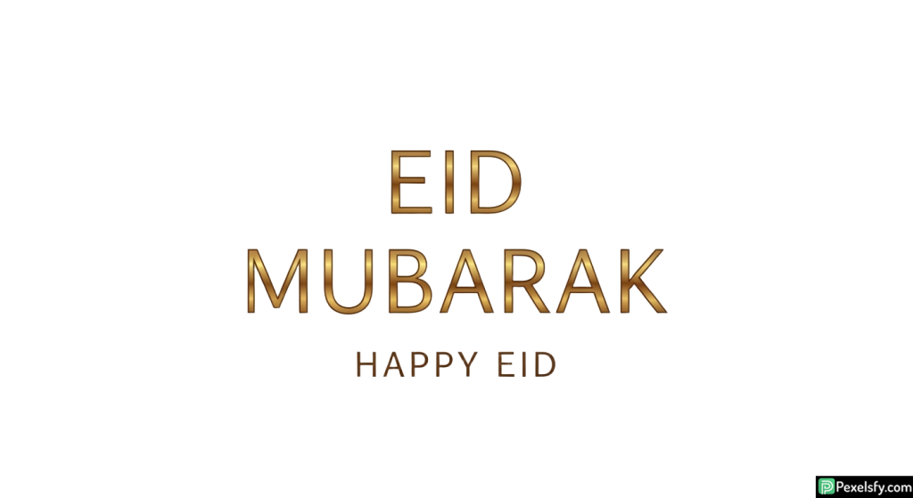 Golden Eid Mubarak greeting isolated on transparent background (5)