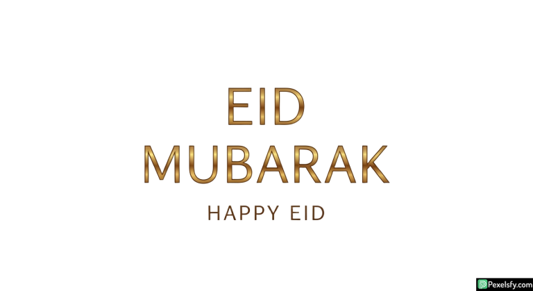 Golden Eid Mubarak greeting isolated on transparent background (5)