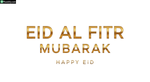 Golden Eid al Fitr Mubarak greeting isolated on transparent background (1)