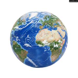 3D rendering of the earth on a white background png transparent background