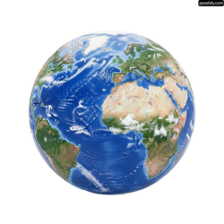 3D rendering of the earth on a white background png transparent background
