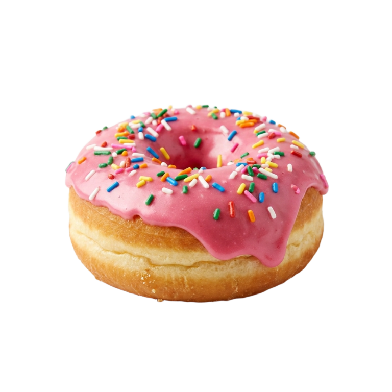 Donut with icing white background 202607101502