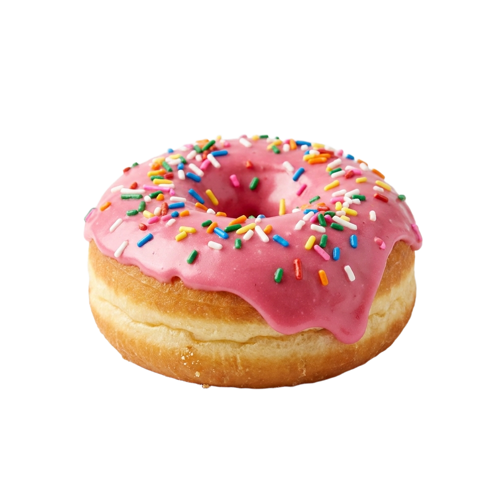 Donut with icing white background 202607101502