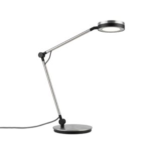 A black and silver desk lamp PNG transparent background.